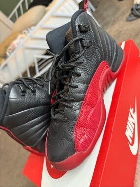 Jordan Black and Red Kids' High-Top Sneakers